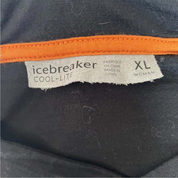 Icebreaker Womens Cool-Lite Wool Blend Hoodie Size XL Thumbholes Logo - Picture 6 of 7
